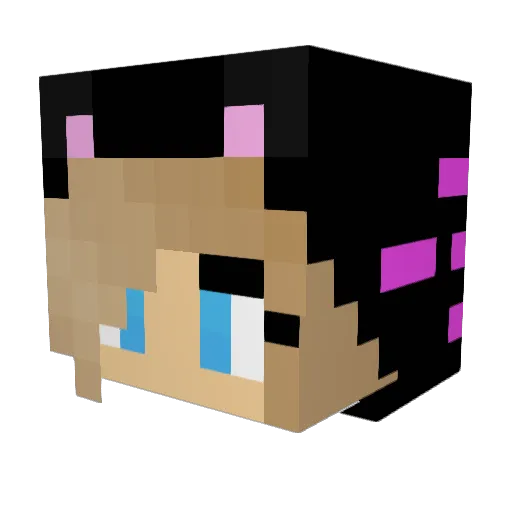 Monst3rCat Minecraft avatar head, 3D render