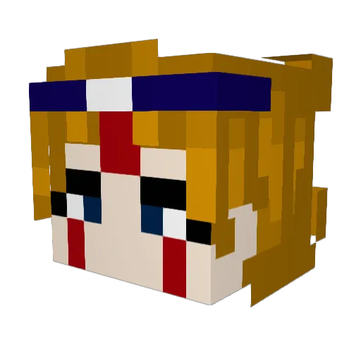 MonstaKay Minecraft avatar head, 3D render