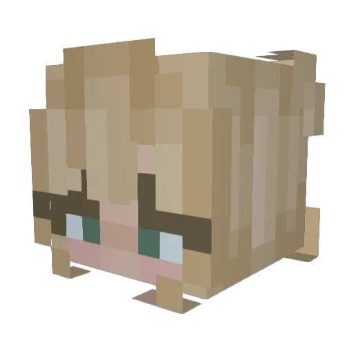 MonsterBlonde Minecraft avatar head, 3D render