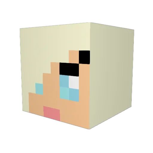 MonsterKitty Minecraft avatar head, 3D render