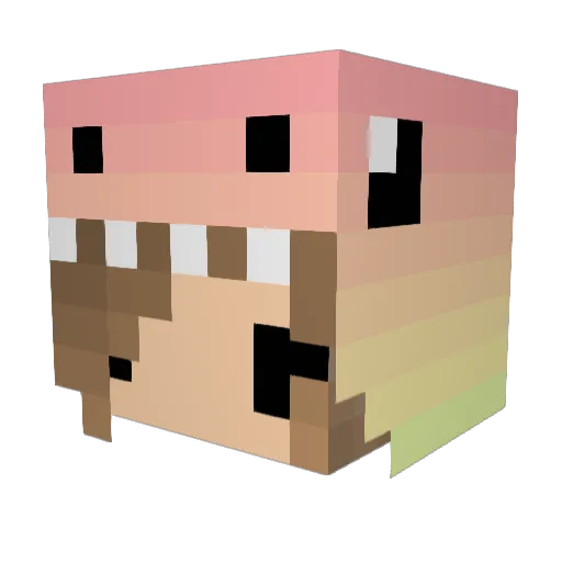 MonsterQu33n Minecraft avatar head, 3D render