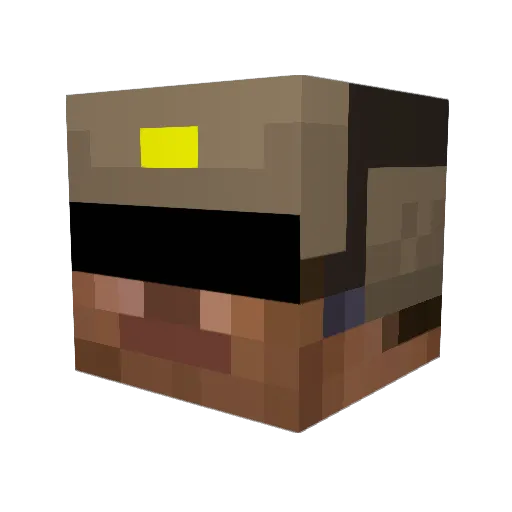MonsterTruckTrex Minecraft avatar head, 3D render