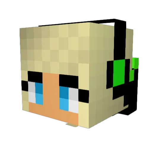 Monsters_ Minecraft avatar head, 3D render