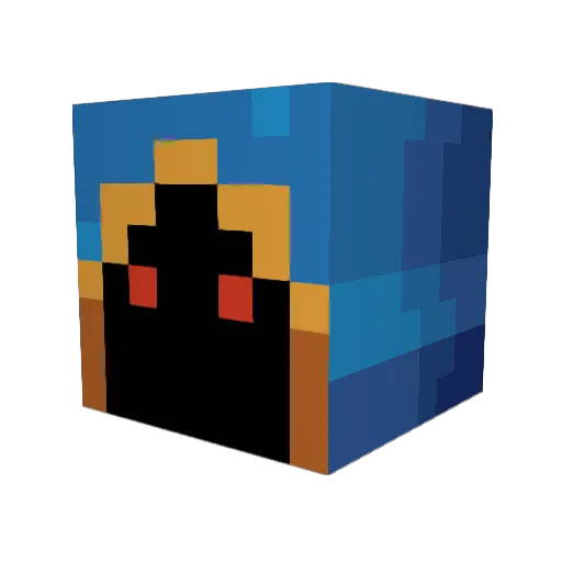 Monsudari Minecraft avatar head, 3D render