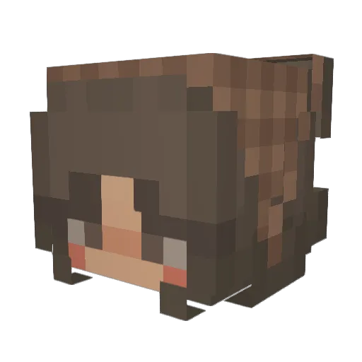 Monsutaze Minecraft avatar head, 3D render