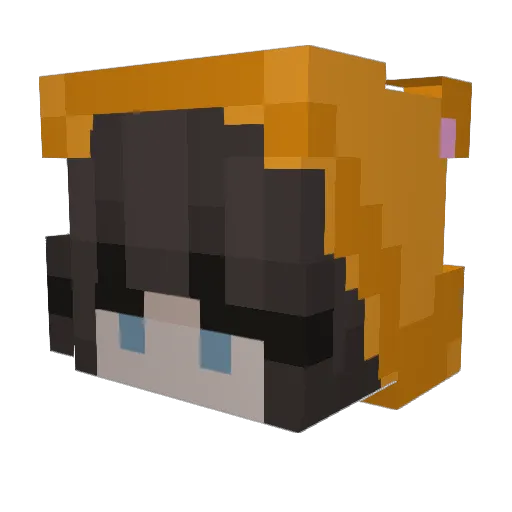 Monulla Minecraft avatar head, 3D render