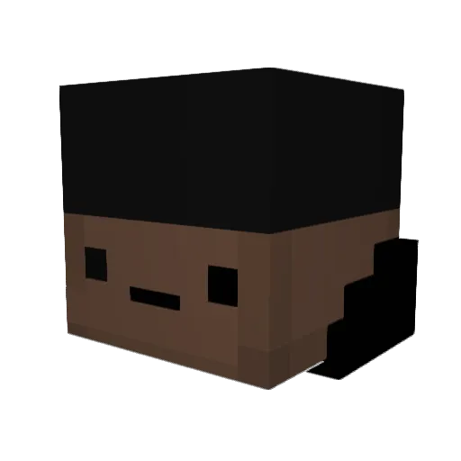 Monuu_ Minecraft avatar head, 3D render