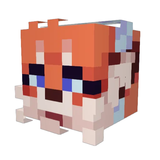 Monzakai Minecraft avatar head, 3D render