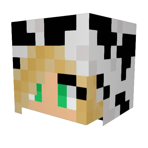 Moo2886 Minecraft avatar head, 3D render