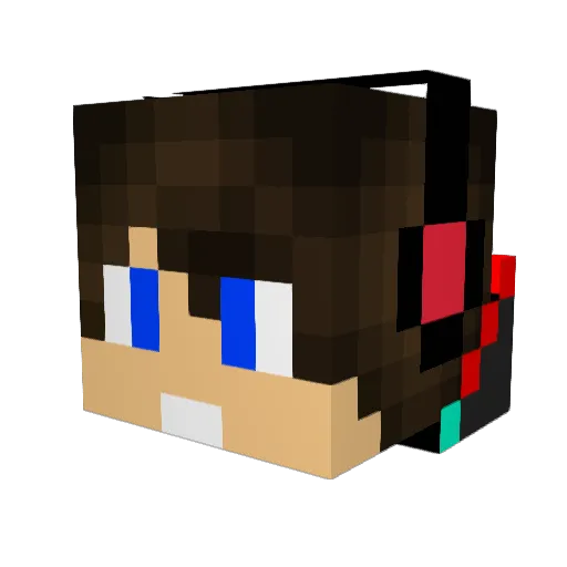 MooPlays Minecraft avatar head, 3D render