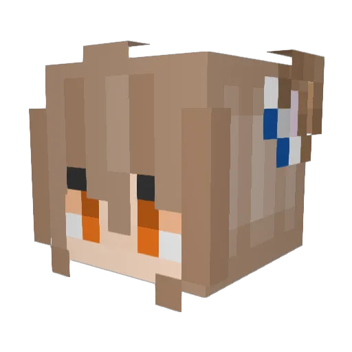 MooYuuuu Minecraft avatar head, 3D render