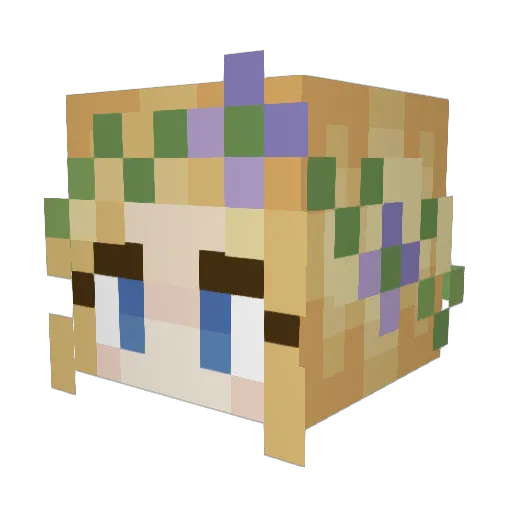 Mooawvez Minecraft avatar head, 3D render