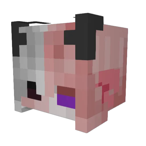 Moobar_ Minecraft avatar head, 3D render