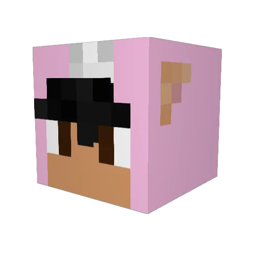 Moobear1 Minecraft avatar head, 3D render