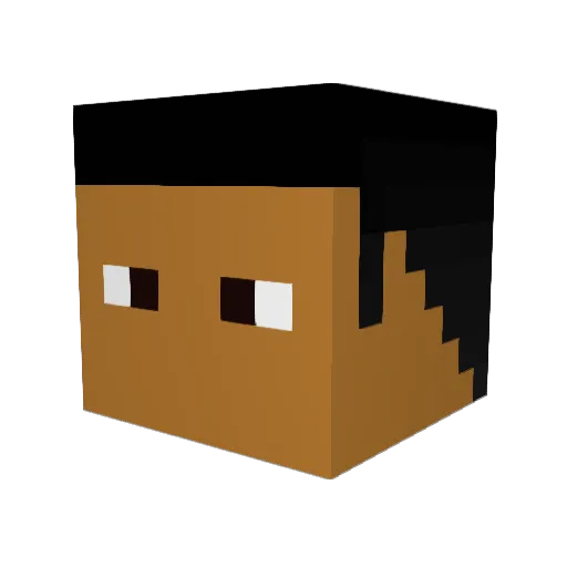 MoochGames Minecraft avatar head, 3D render
