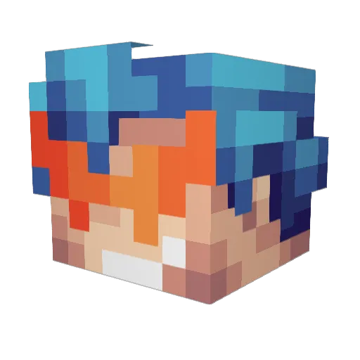 Moochaki Minecraft avatar head, 3D render