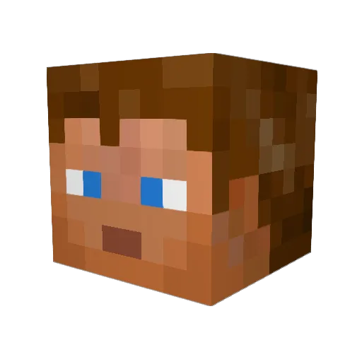 Moocheen Minecraft avatar head, 3D render