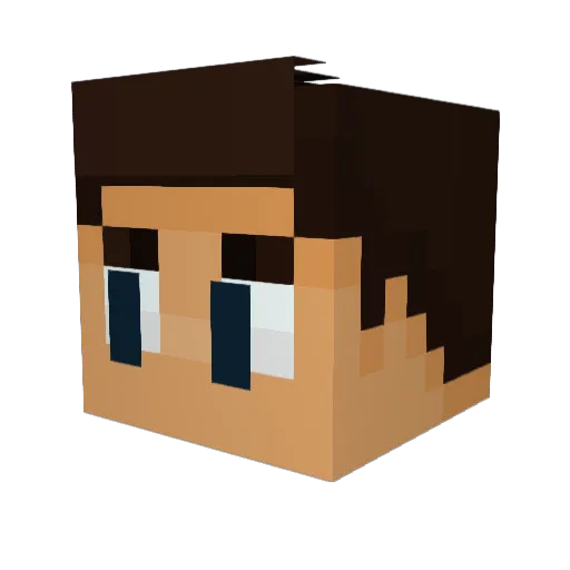 Moofns Minecraft avatar head, 3D render