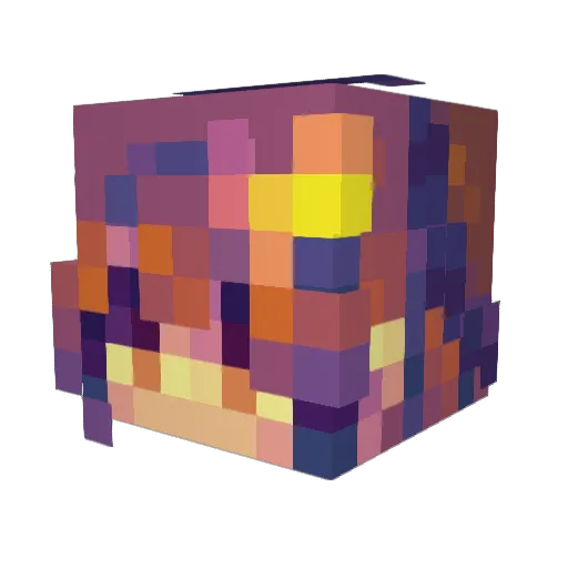 Moogaki Minecraft avatar head, 3D render