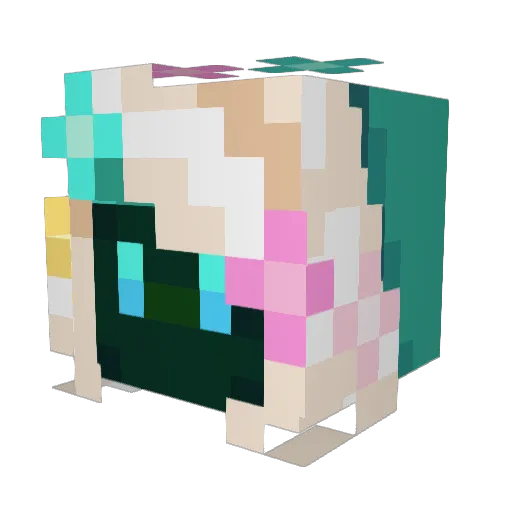 Moogie_ Minecraft avatar head, 3D render