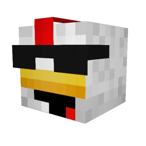 Mooing_Chicken Minecraft avatar head, 3D render