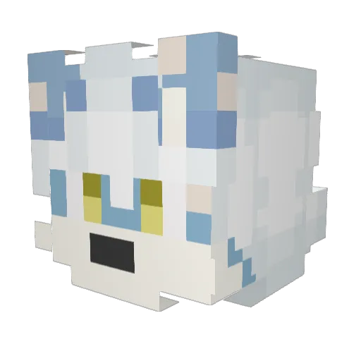 Mooji3 Minecraft avatar head, 3D render