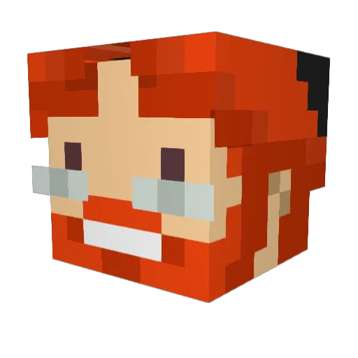 MookDoob Minecraft avatar head, 3D render