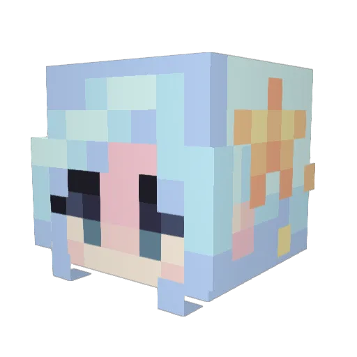 Mooki Minecraft avatar head, 3D render