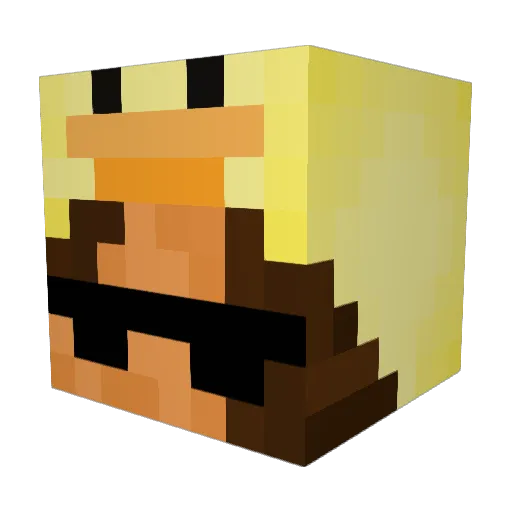 Mookie90 Minecraft avatar head, 3D render