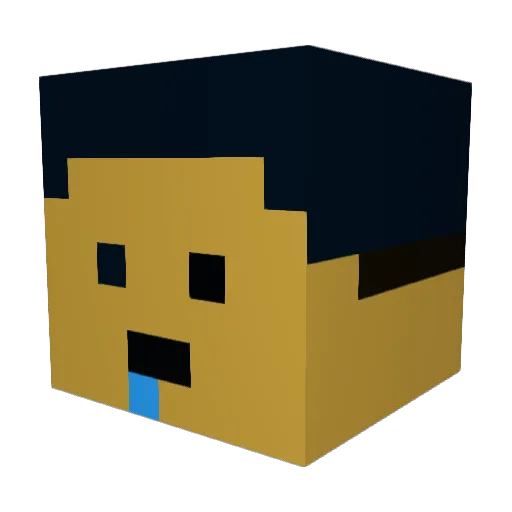MookyyTv Minecraft avatar head, 3D render