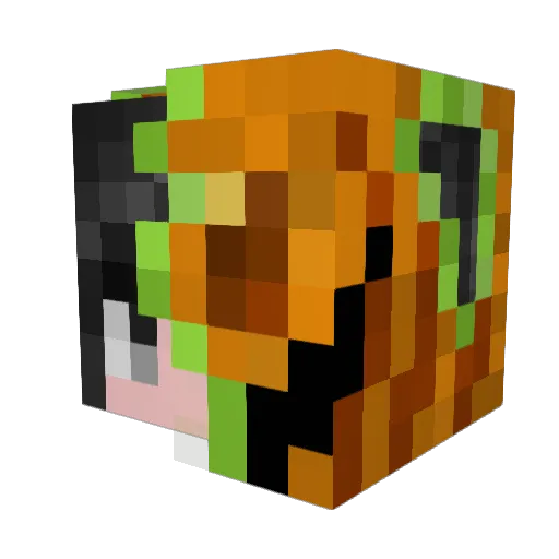 Moompi Minecraft avatar head, 3D render