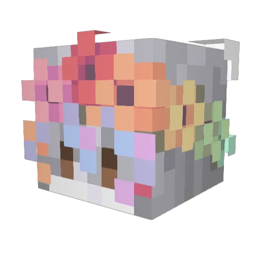 MoonAn Minecraft avatar head, 3D render