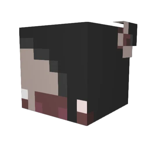MoonC0w Minecraft avatar head, 3D render