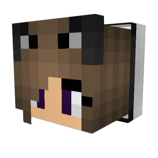MoonCatIcorn Minecraft avatar head, 3D render