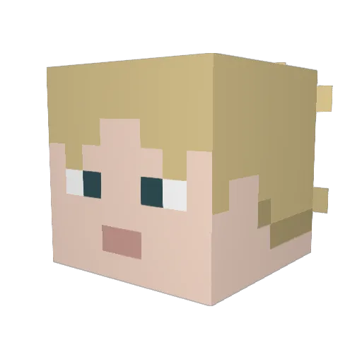 MoonDancer Minecraft avatar head, 3D render