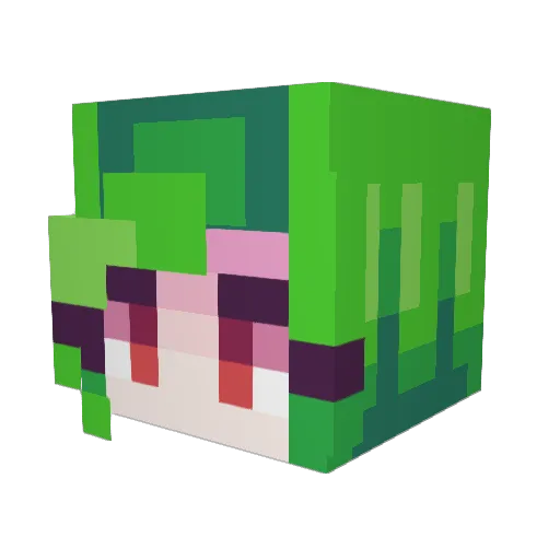MoonGlitta Minecraft avatar head, 3D render