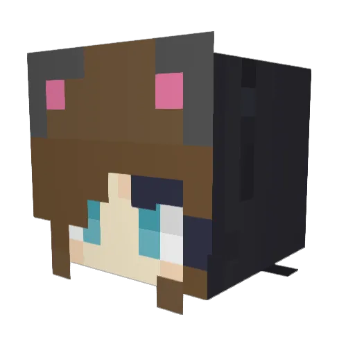 MoonKatC Minecraft avatar head, 3D render