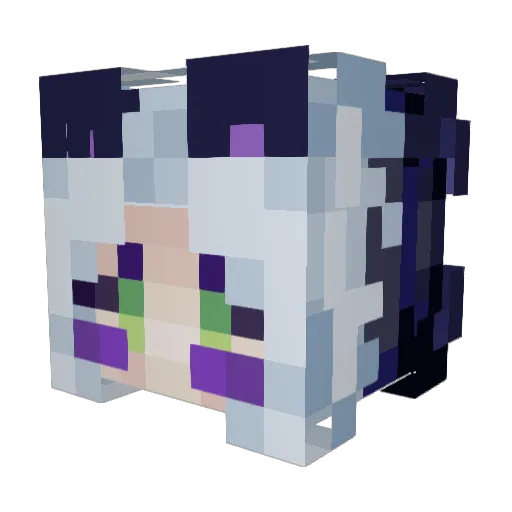 MoonLeafBear Minecraft avatar head, 3D render