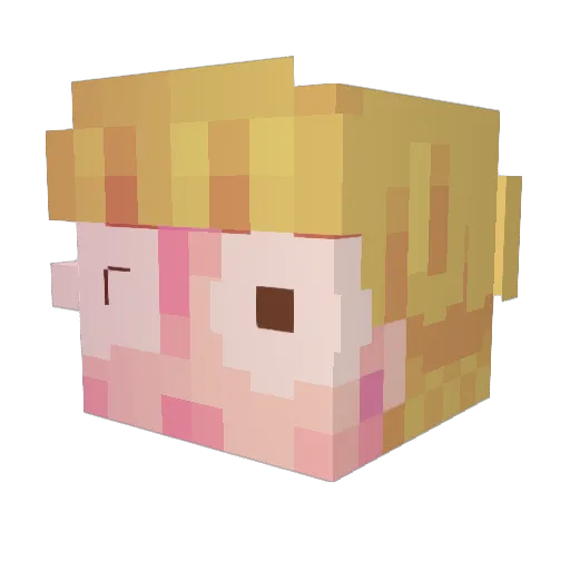 MoonLv Minecraft avatar head, 3D render