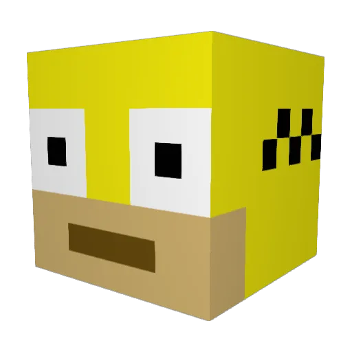 MoonManTiger Minecraft avatar head, 3D render