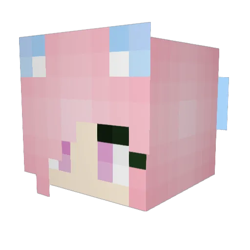 MoonSuHa Minecraft avatar head, 3D render