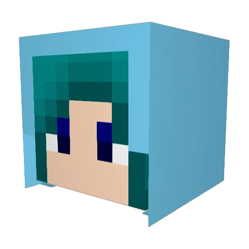 Moon_ha Minecraft avatar head, 3D render