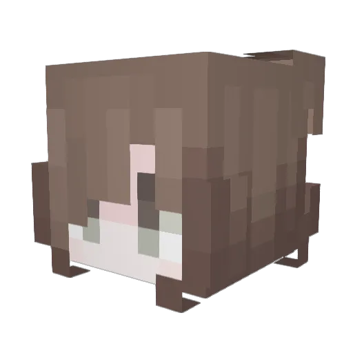 MoonaLoona Minecraft avatar head, 3D render