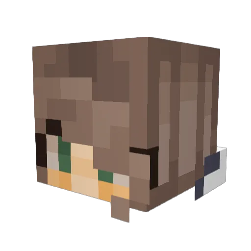 Moondustwerewolf Minecraft avatar head, 3D render