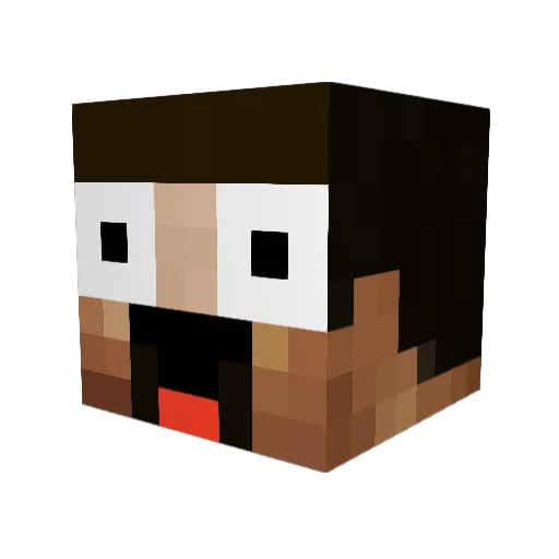 MooneHead27 Minecraft avatar head, 3D render