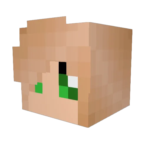 Moonflux Minecraft avatar head, 3D render