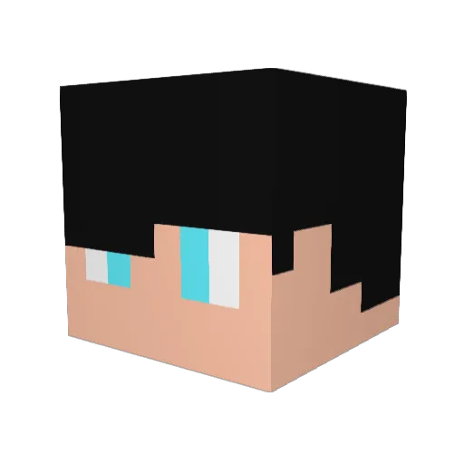 Moonfra Minecraft avatar head, 3D render