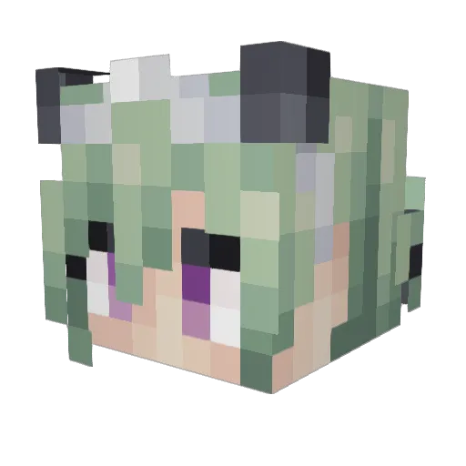 Moonfriendo Minecraft avatar head, 3D render