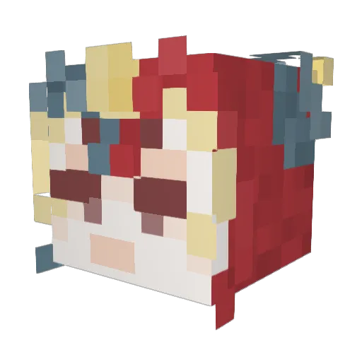 Moongold Minecraft avatar head, 3D render