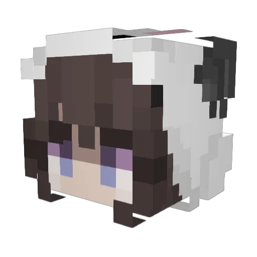 Mooniett Minecraft avatar head, 3D render